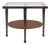 Modern Greg Sheres Style Bronze and Walnut End Table with Glass Top For Sale