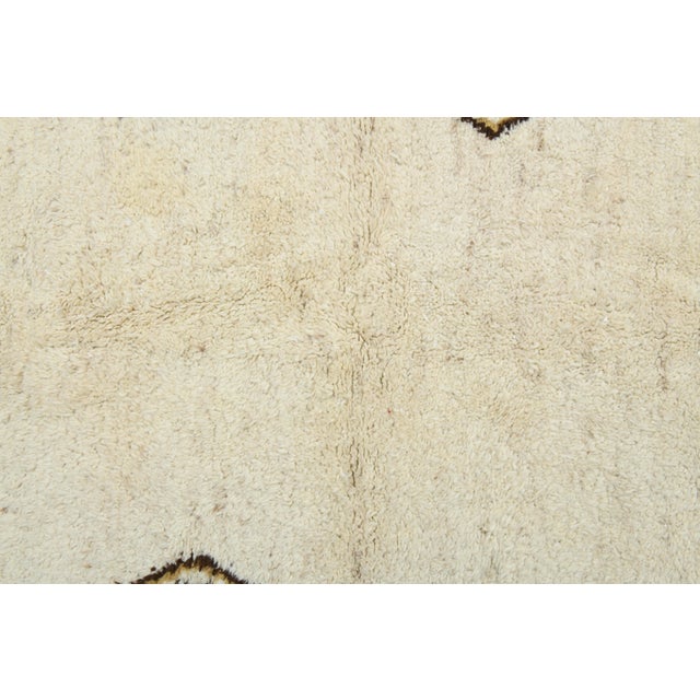 1970s Vintage Turkish Handmade Wool & Cotton Beige Area Rug For Sale In San Francisco - Image 6 of 11