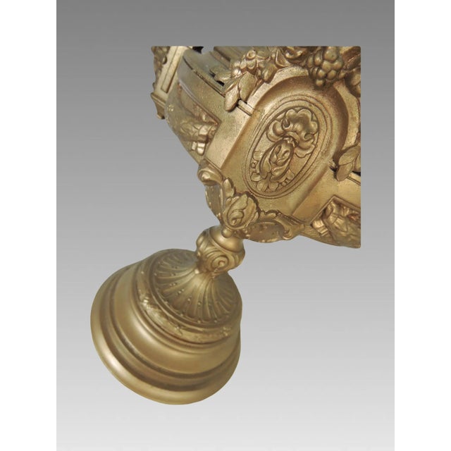 Early 20th Century Italian Neoclassical Gold Spelter Ornamental Planters or Urns - A Pair - Italy For Sale - Image 5 of 10