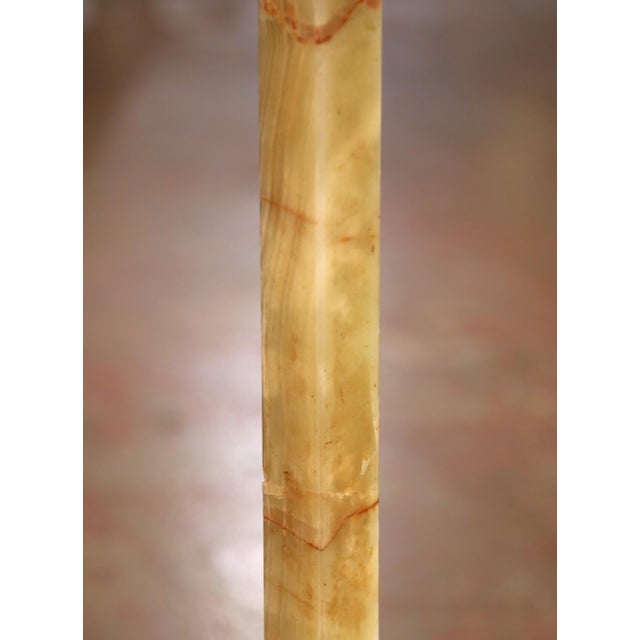 Early 20th Century French Carved Onyx & Brass Standing Hall Tree For Sale - Image 9 of 11