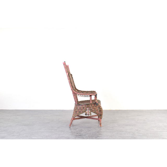 Victorian American Wicker Armchair from Heywood-Wakefield, 1910s For Sale - Image 3 of 13