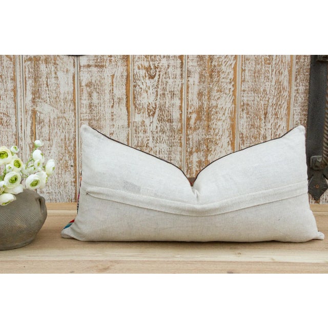 Red Soe Antique Tribal Grain Sack Pillow For Sale - Image 8 of 10