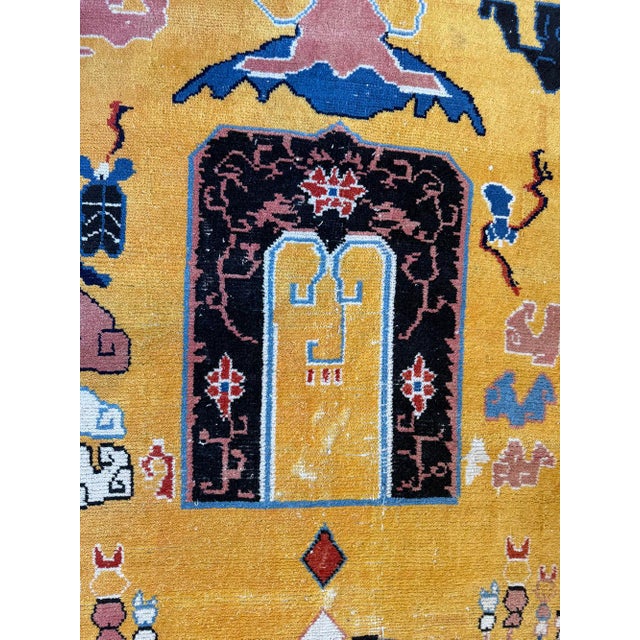 Textile A Must See Antique Gold Ground Pictorial (Spider) 4' X 8' Tibetan Rug For Sale - Image 7 of 7
