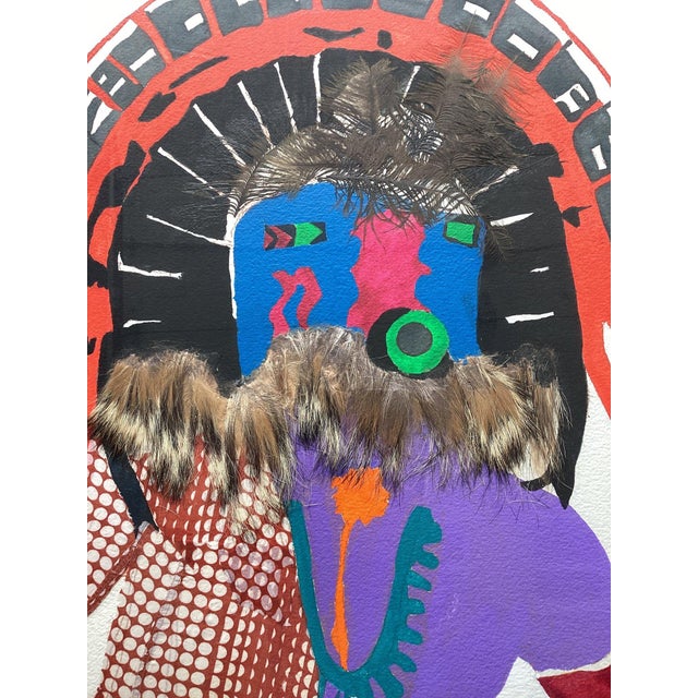Pop Art Native Hopi Tribe Mixed Media (The Hopi Paqere Vii) by Artist "Pata" C. 1989 For Sale - Image 3 of 9