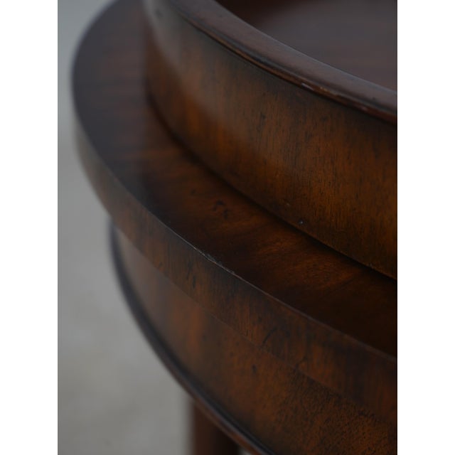 Maitland Smith Round Tray Top Mahogany Serving Table For Sale - Image 10 of 16