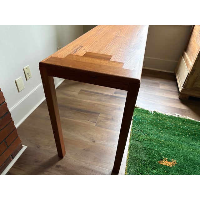 Wood Mid 20th Century Danish Modern Teak Console Table by Stole og Møbelfabrik, Denmark For Sale - Image 7 of 17