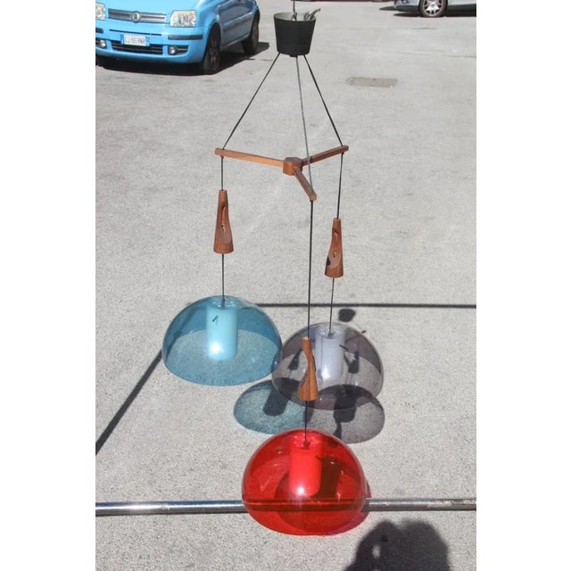 Mid-Century Modern Mid-Century Modern Italian Acrylic Glass Pendant Lamp from Guzzini, 1960s For Sale - Image 3 of 16