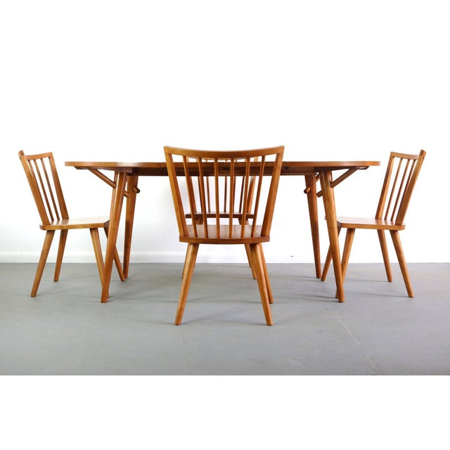 Vintage Mid Century Conant Ball Spindle Dining Chairs- Set of 4 For Sale - Image 4 of 6