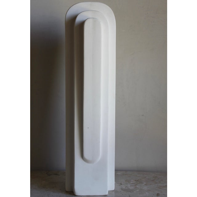 Ceramic Vintage Mid Century Art Deco Machine Age Bisque Vase For Sale - Image 7 of 11