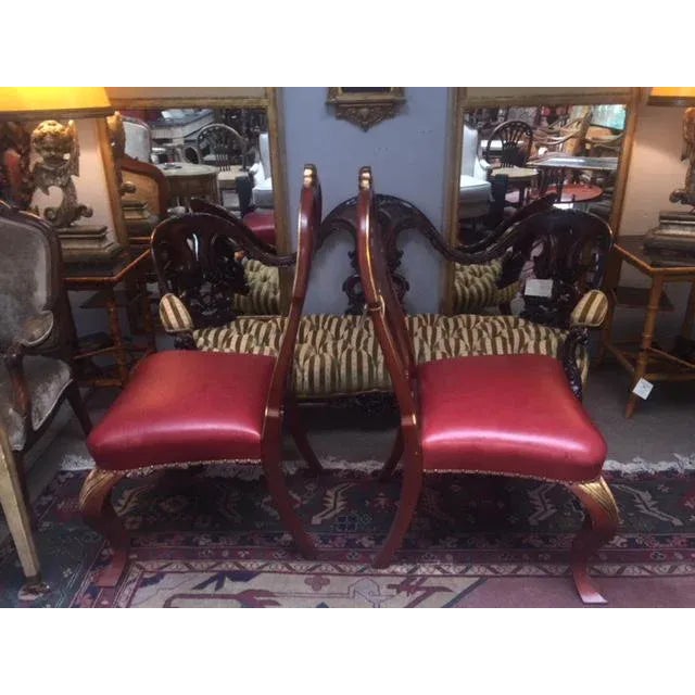 Red Chinoiserie Dining Chair For Sale - Image 10 of 13