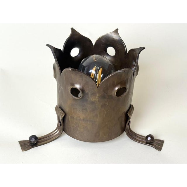 Hand-Hammered Brass Ceiling Light, 1960s For Sale - Image 13 of 18
