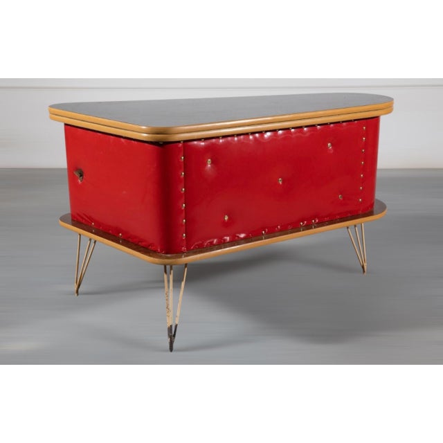 Mid-Century Modern Mid-Century Bar Cabinet in Red from Rhode, 1950s For Sale - Image 3 of 8