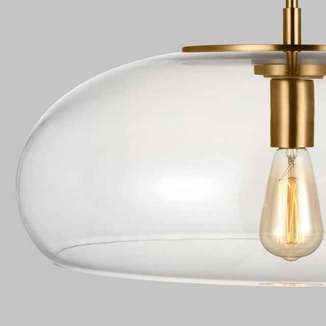 Transitional Thomas O'Brien by Visual Comfort Studio Largo 1-Light Extra Large Pendant in Burnished Brass For Sale - Image 3 of 5