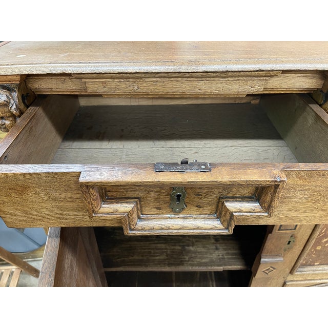 Late 19th Century Antique Continental Flemish Renaissance Oak Buffet For Sale - Image 5 of 12