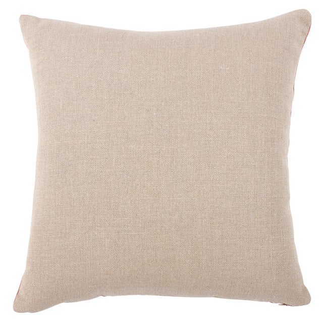 This pillow features Wentworth Embroidery with a Knife Edge finish. The embroidery has an elegant cross-stitching on jute...