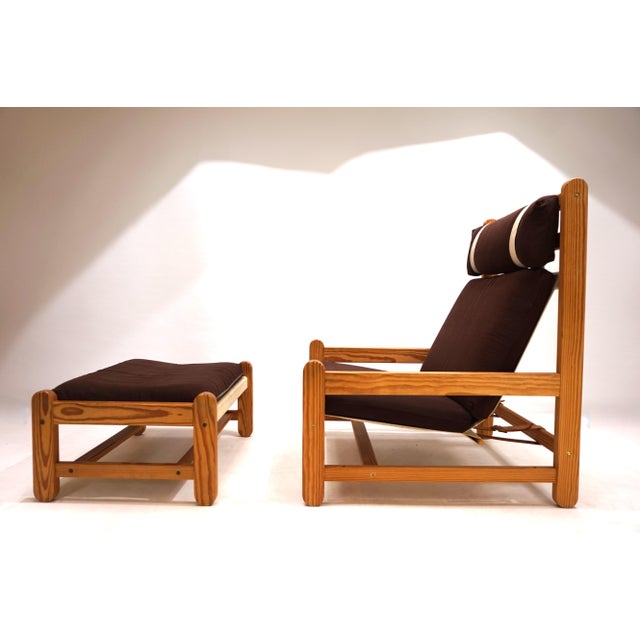1970s Set of Lounge Chair and Ottoman by Peter Ole Schionning for Niels Eilersen, 1970s For Sale - Image 5 of 18