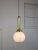 Vintage Pendant Lamp in Metal and Opaline For Sale - Image 5 of 10