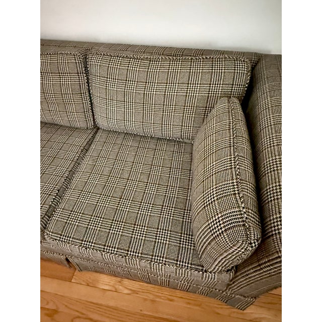 Midcentury Tweed Houndstooth Plaid Sofa For Sale - Image 6 of 14
