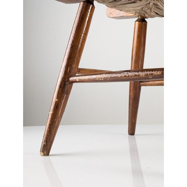 Rustic Wooden and Rush Tajo Stool, Spain, 1940s For Sale - Image 12 of 18