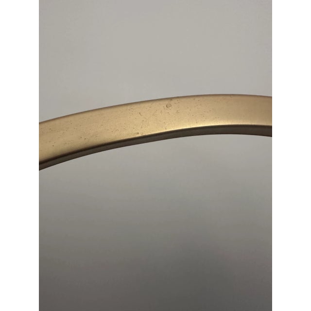 Contemporary West Elm Folded Ellipse Standing Mirror, Antique Brass For Sale - Image 3 of 3