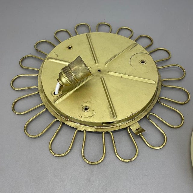 Large Modernist Art Deco Metal Plafoniere Wall Light by Gio Ponti, France, 1920s For Sale - Image 6 of 18