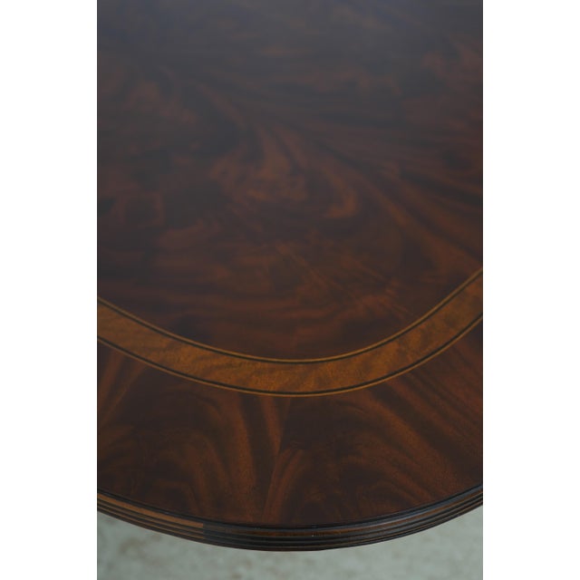Henredon Henredon Mahogany Double Pedestal Inlaid Dining Table For Sale - Image 4 of 18