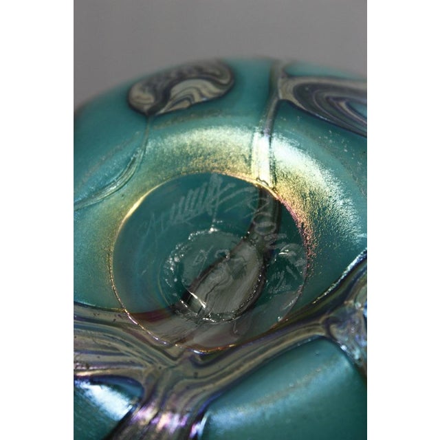 Blown Iridescent Glass Vase by Pascal Guyot & Bernard Aconito for Biot, 1993 For Sale - Image 13 of 14