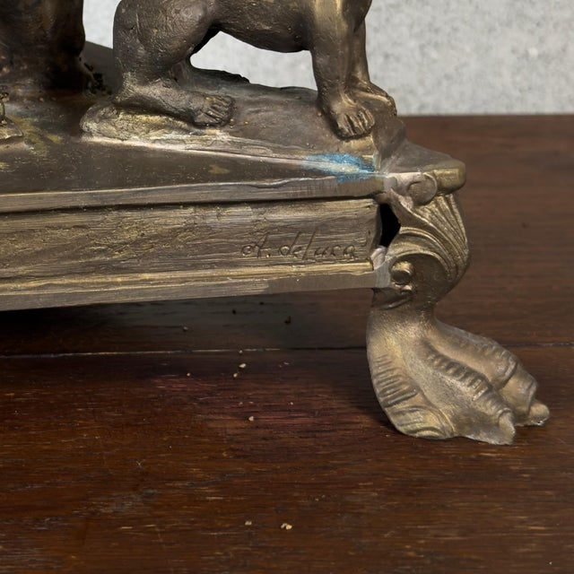 Antique Bronze Candlesticks by A. Deluca, 1890s, Set of 2 For Sale - Image 13 of 17