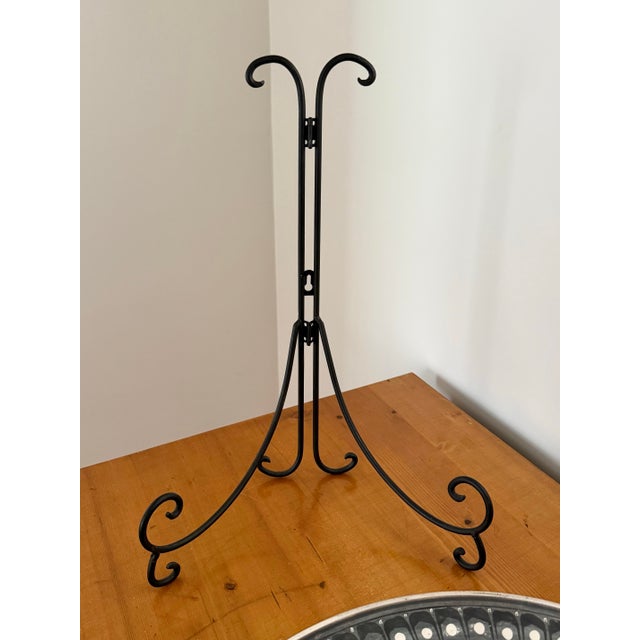 Monumental 20" Tonala Earthenware Charger With Stand For Sale - Image 6 of 8