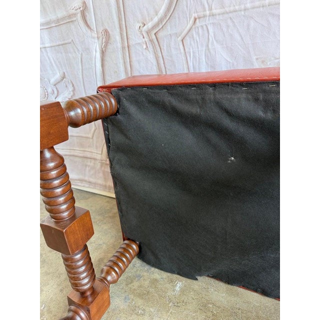 Spanish Colonial Revival Leather Benches With Antique Brass Trim, 1960 For Sale - Image 12 of 12