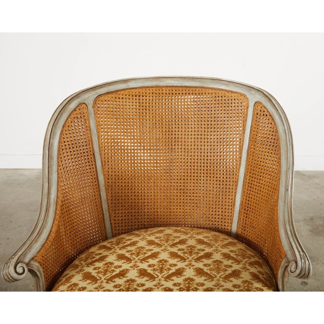 Pair of Hendrix Allardyce Key West Caned Bergere Armchairs For Sale In Sacramento - Image 6 of 12