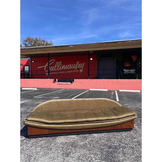 Wood Restored Mid Century Adrian Pearsall Gondola Sofa For Sale - Image 7 of 11