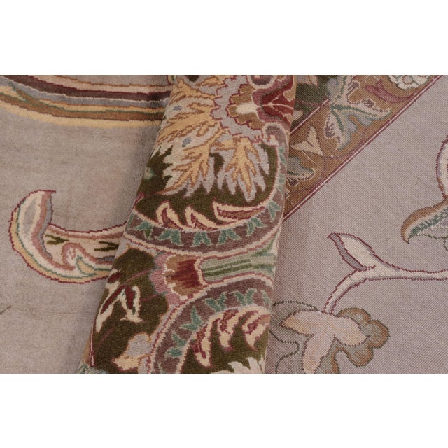 Gray 1990s Art Nouveau Heritage Lt. Gray/Green Wool Rug - 10'3" X 14'4" For Sale - Image 8 of 8
