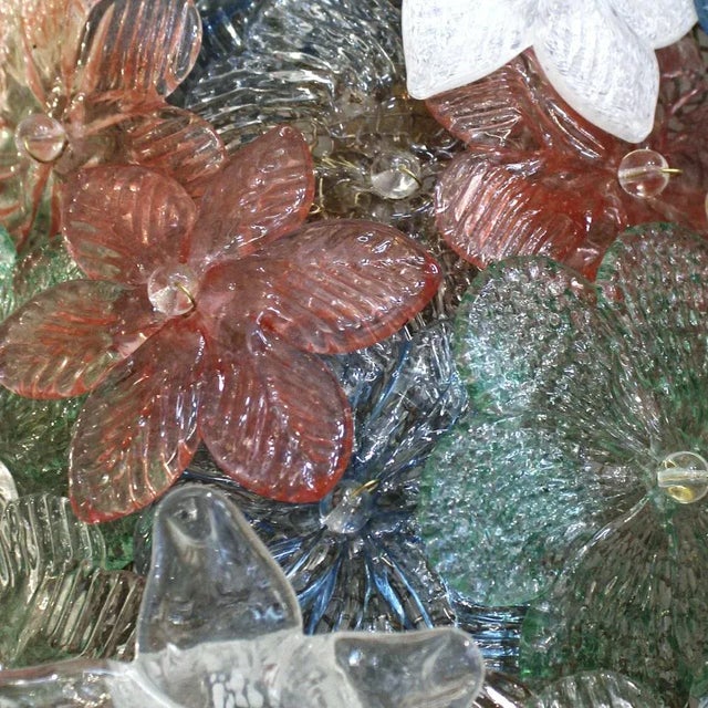 1970s Mid-Century Modern Murano Coloured Glass Floral Motifs Sconces from Seguso, 1970s, Set of 2 For Sale - Image 5 of 7