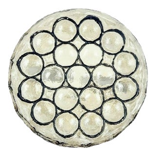 Mid-Century Glass Wall Light or Ceiling Light/Flush Mount From Limburg, Germany, 1960s For Sale