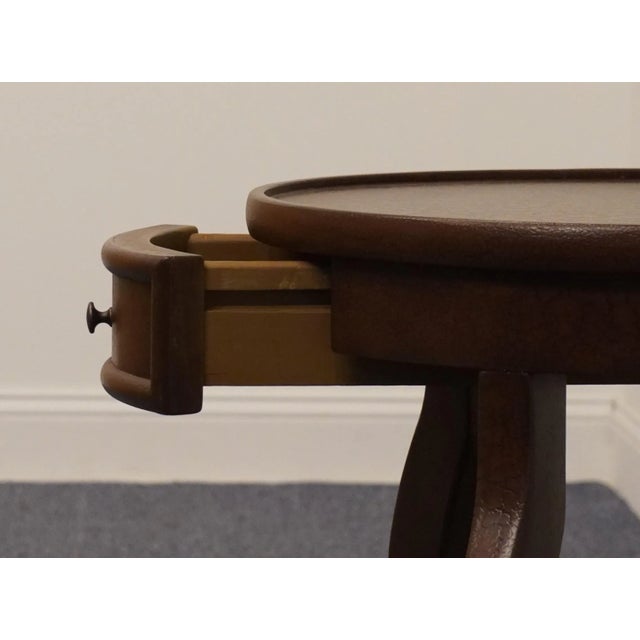Wood Kathy Ireland Contemporary Modern 20" Round Accent End Table With Antiqued Crackle Finish For Sale - Image 7 of 12
