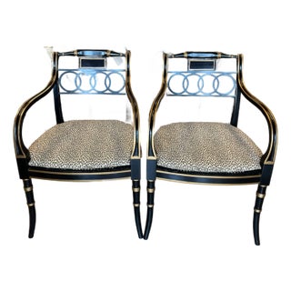 Late 20th Century Baker Historic Charleston Federal Style Armchairs - Set of 2 For Sale