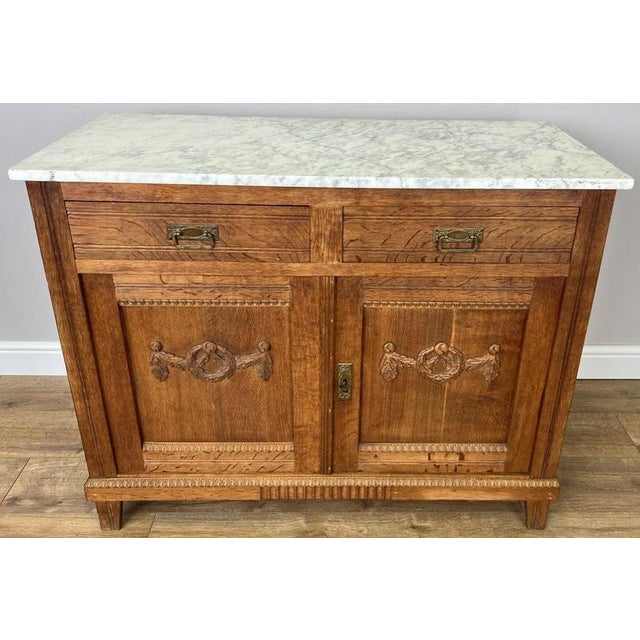 Antique French Marble Top Oak Sideboard For Sale - Image 17 of 17