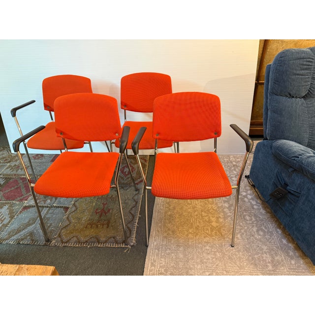 Hightower Modernist Stackable Arm Chairs, Pair For Sale - Image 11 of 12