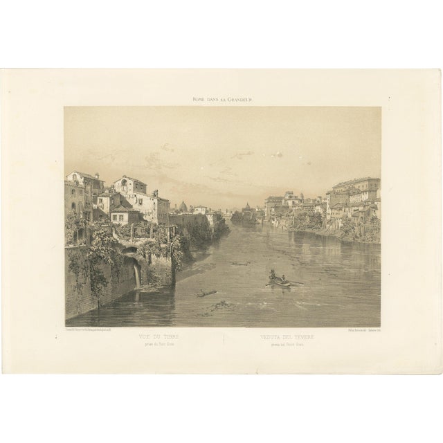 After Bayot, Rome Tiber View from Ponte Sisto, 1869, Print For Sale