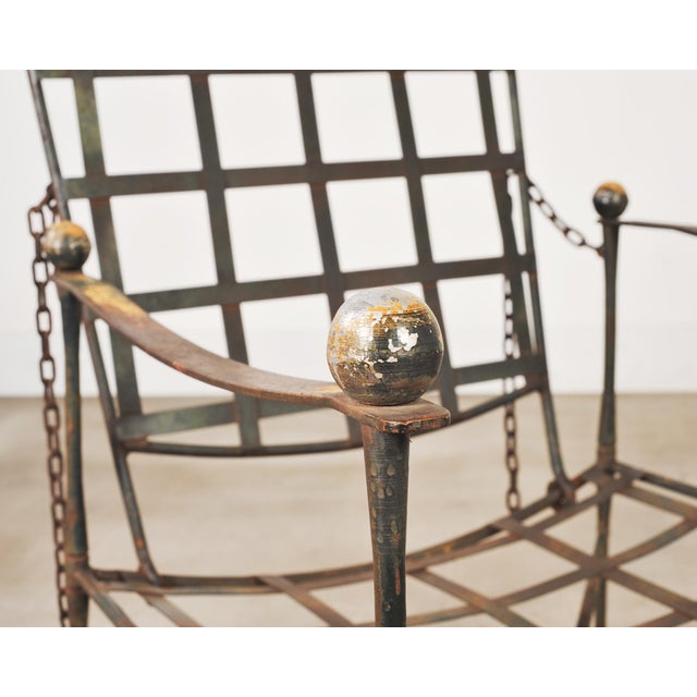 Mario Papperzini Amalfi Iron Garden Lounge Chair + Ottoman For Sale - Image 9 of 18