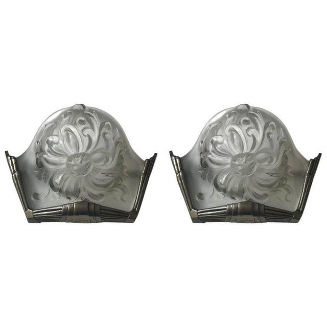 French Art Deco Sconces Signed by Sabino - a Pair For Sale - Image 12 of 12