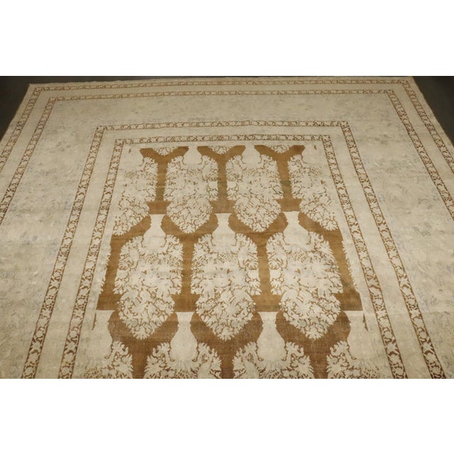 Early 20th Century Plant Vase Antique Indian Larestan Rug - 10' x 15'7" For Sale - Image 5 of 9