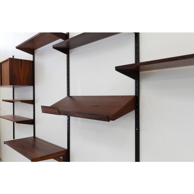 Brown Danish Rosewood 5-Bay Modular Wall Unit by Kai Kristiansen for FM, 1960s For Sale - Image 8 of 18