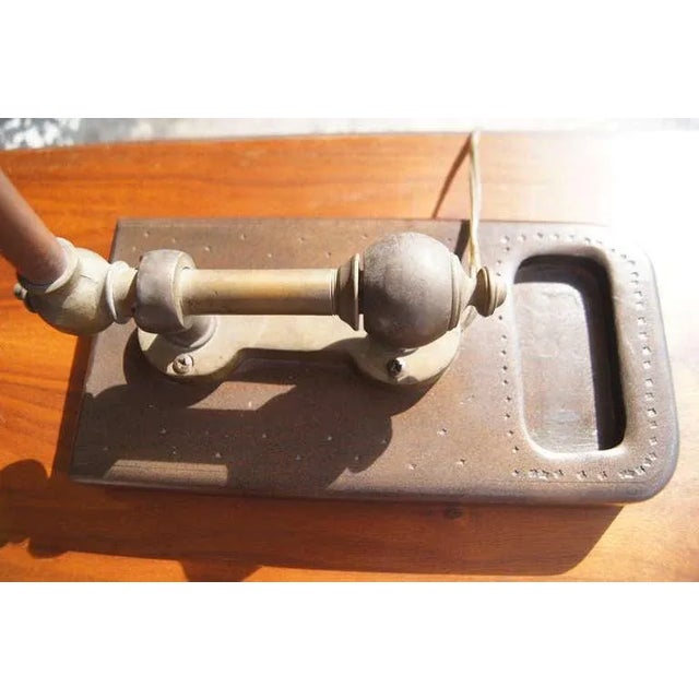 Vintage Marine England Brass Copper Table Lamp 1930 For Sale - Image 4 of 7