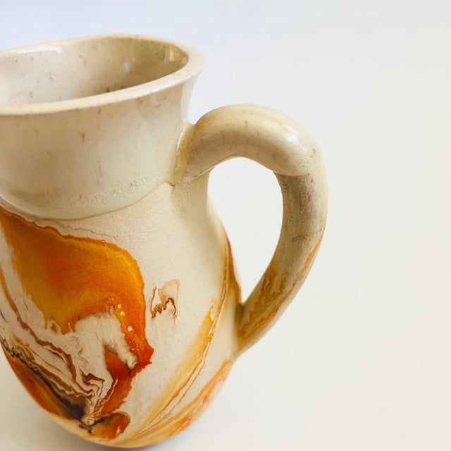 Nemadji Pottery Pitcher - Orange Swirls For Sale In San Francisco - Image 6 of 8