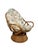 Late 20th Century Vintage Rattan Swivel Rocker Lounge Chair With Tufted Floral Cushions For Sale - Image 5 of 15