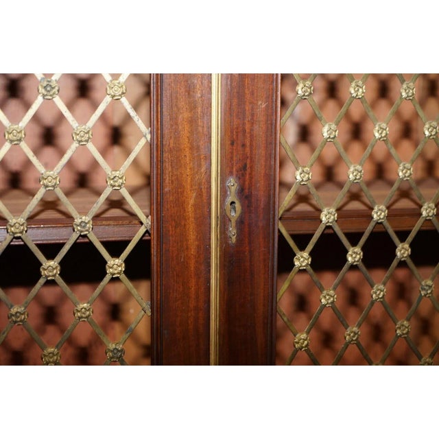 Antique Hardwood and Pierced Bronzed Bookcase, 1800s For Sale - Image 8 of 12