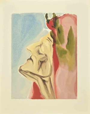Salvador Dali, Portrait of Dante, Woodcut, 1963