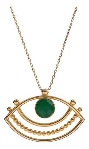 Eternal Vision Emerald Eye Gold Necklace